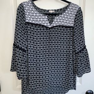 Black and white blouse from TJ MAXX